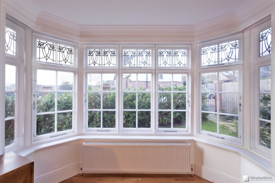 Large casement window bay fitted with WindowSkins secondary glazing on top and bottom