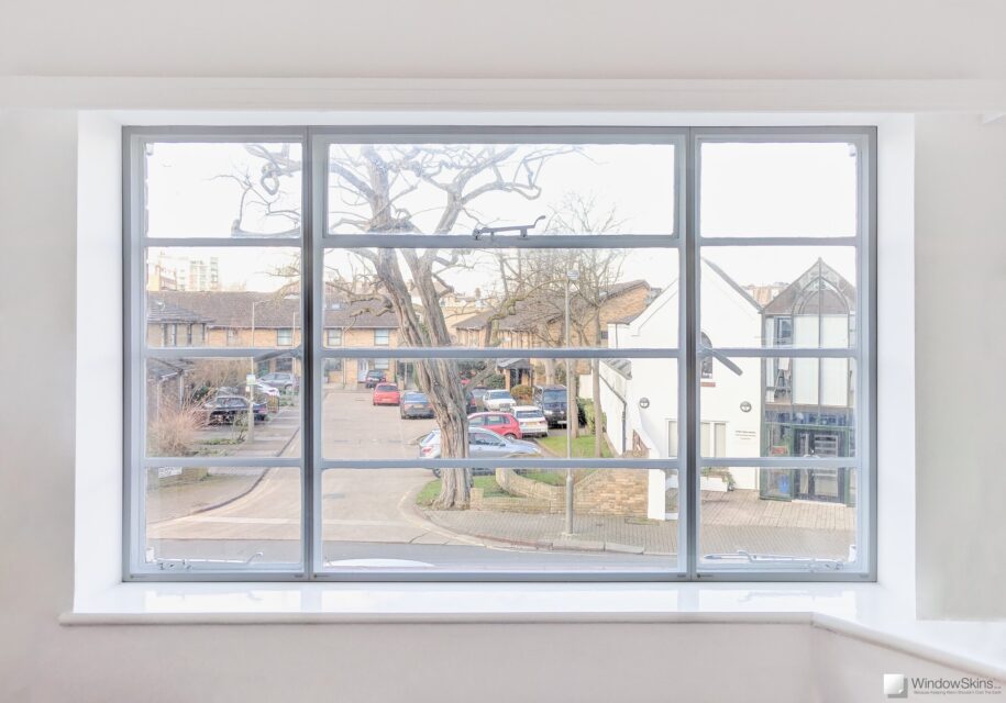 Crittal WindowSkin secondary glazing with bespoke subframe and split panel construct