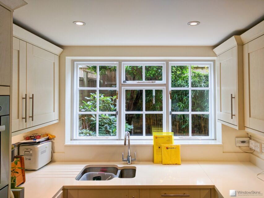 WindowSkins secondary glazing installation on kitchen timber casement windows