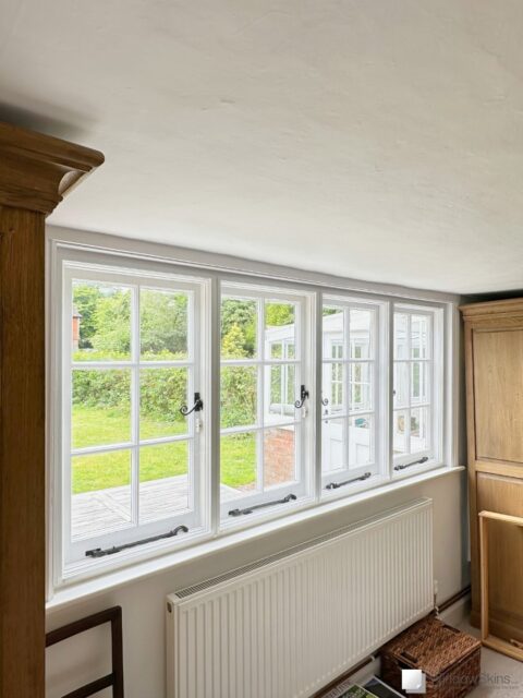 Four timber casement windows fitted with individual WindowSkin secondary glazing panels