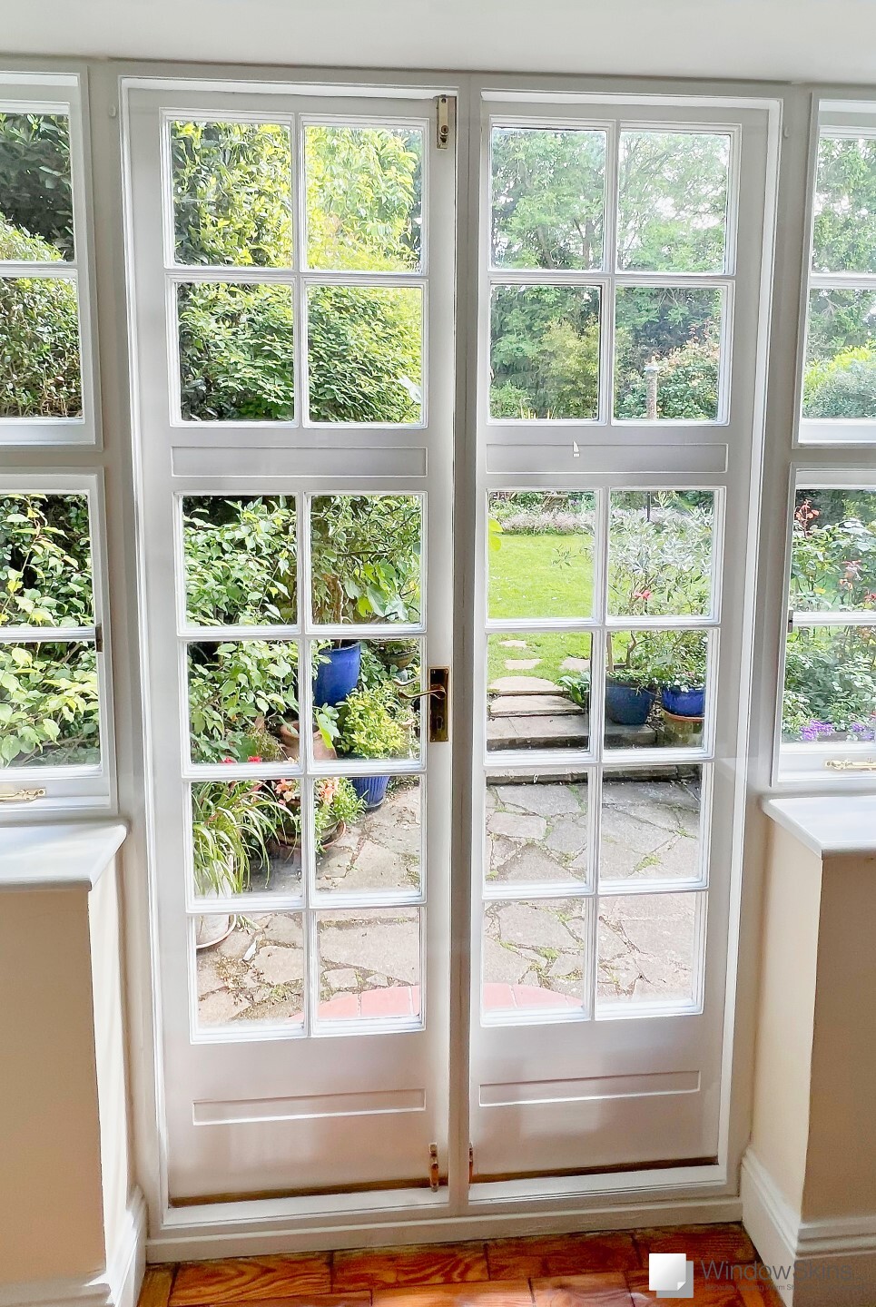 Conservation Area garden French doors with WindowSkins magnetic secondary glazing fitted