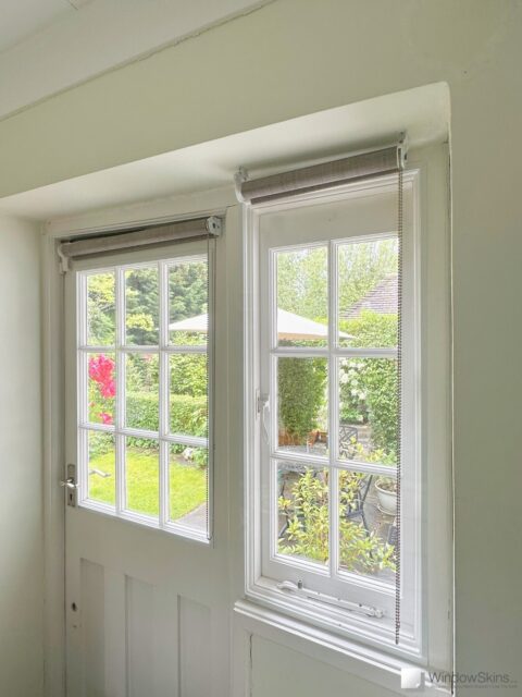 Period property garden door and window discreetly fit with WindowSkins magnetic secondary glazing