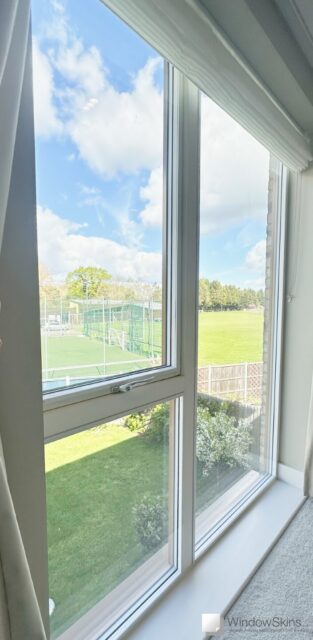 Magnetic secondary glazing panels installed on new-build uPVC windows improving thermal insulation and reducing noise without replacing your windows.