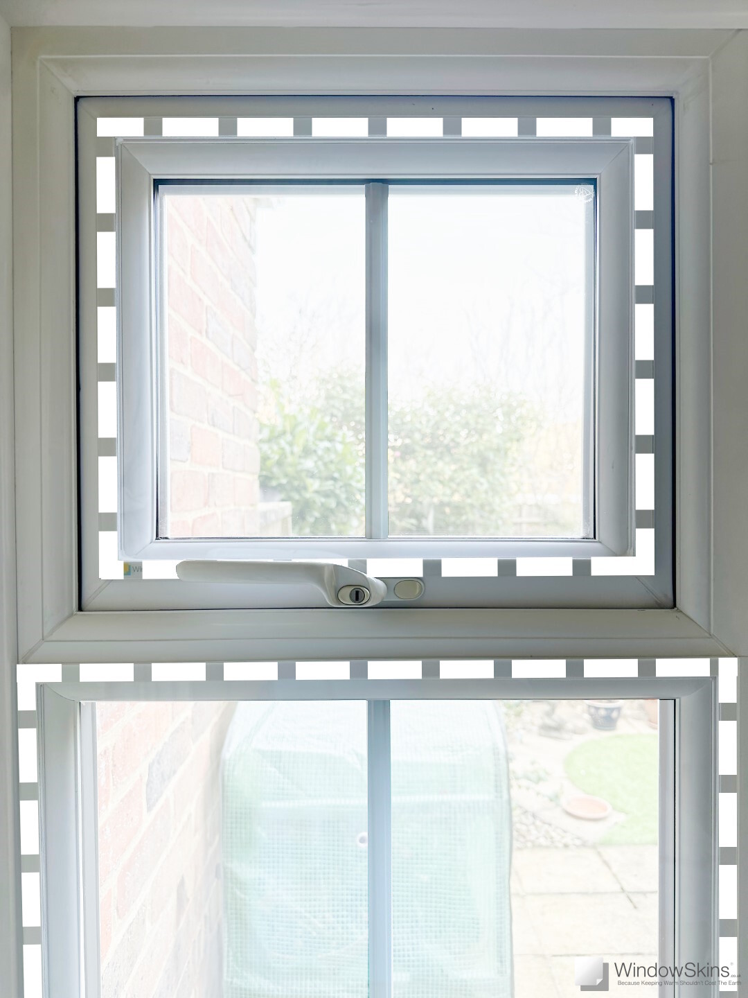 Diagram illustrating the Inner placement fitting position for magnetic triple glazing retrofit to double glazed uPVC windows
