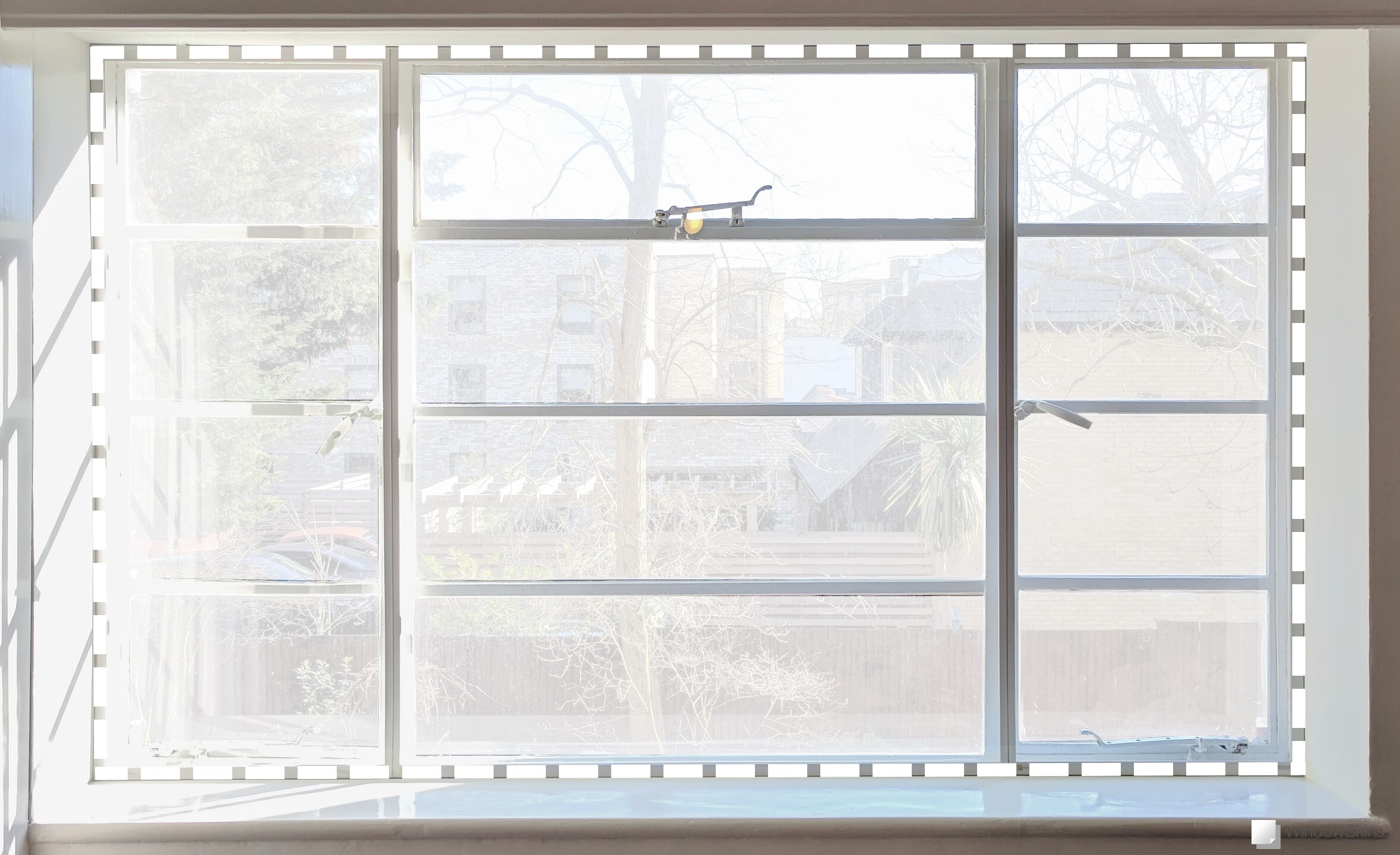 Steel framed window with magnetic secondary glazing to reduce outside noise, heat loss and cold draughts